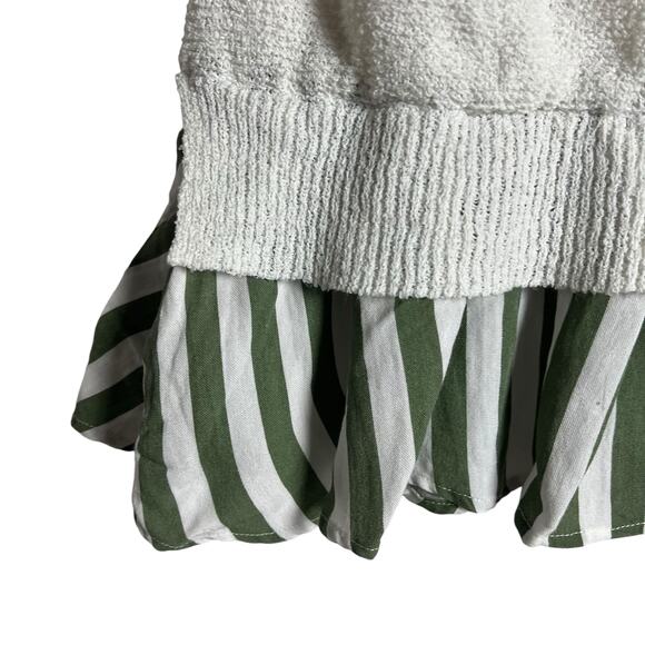 En Saison CeCe Sleeveless Knit Striped Hem Mixed Media Crewneck Top Size Large - Picture 9 of 14